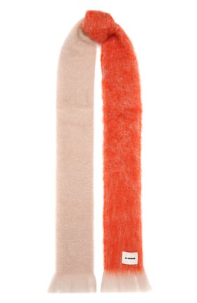 Женский шарф JIL SANDER оранжевого цвета, арт. JSPR902017-WR199717 | Фото 1 (Материал: Текстиль, Шерсть)
