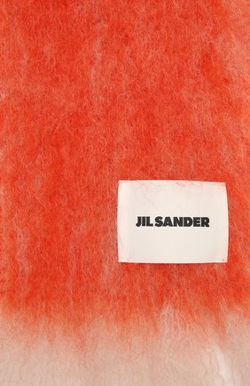 Женский шарф JIL SANDER оранжевого цвета, арт. JSPR902017-WR199717 | Фото 2 (Материал: Текстиль, Шерсть)