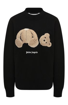 Женская хлопковый свитшот PALM ANGELS черного цвета по цене 56350 руб., арт. PWBA017F20FLE0011060 | Фото 1 Женская хлопковый свитшот PALM ANGELS черного цвета, арт. PWBA017F20FLE0011060 | Фото 1