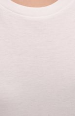 Женская футболка из хлопка и кашемира THE ROW кремвого цвета, арт. 5310K337 | Фото 5 (Принт: Без принта; Рукава: Короткие; Длина (для топов): Стандартные; Материал внешний: Хлопок; Женское Кросс-КТ: Футболка-одежда; Стили: Кэжуэл)