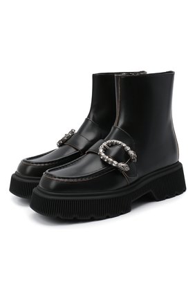 Женские кожаные ботинки hunder GUCCI черного цвета по цене 89950 руб., арт. 627291/DS800 | Фото 1 Женские кожаные ботинки hunder GUCCI черного цвета, арт. 627291/DS800 | Фото 1