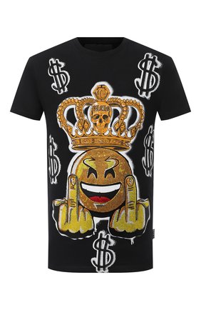 Мужская хлопковая футболка PHILIPP PLEIN черного цвета по цене 78300 руб., арт. A20C MTK4641 PJY002N | Фото 1 Мужская хлопковая футболка PHILIPP PLEIN черного цвета, арт. A20C MTK4641 PJY002N | Фото 1
