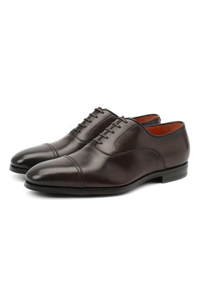 Мужские кожаные оксфорды SANTONI темно-коричневого цвета по цене 65800 руб., арт. MCLE16207SI1ESCST52 | Фото 1 Мужские кожаные оксфорды SANTONI темно-коричневого цвета, арт. MCLE16207SI1ESCST52 | Фото 1