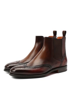 Мужские кожаные челси SANTONI коричневого цвета по цене 78950 руб., арт. MCPH17267RG1INGCT30 | Фото 1 Мужские кожаные челси SANTONI коричневого цвета, арт. MCPH17267RG1INGCT30 | Фото 1