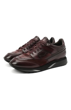 Мужские кожаные кроссовки SANTONI бордового цвета по цене 59100 руб., арт. MBEN21167NGGRG0DB66 | Фото 1 Мужские кожаные кроссовки SANTONI бордового цвета, арт. MBEN21167NGGRG0DB66 | Фото 1