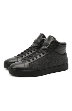 Мужские комбинированные кеды SANTONI серого цвета по цене 48800 руб., арт. MBGL21423NE0PTV0G62 | Фото 1 Мужские комбинированные кеды SANTONI серого цвета, арт. MBGL21423NE0PTV0G62 | Фото 1