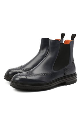 Мужские кожаные челси SANTONI темно-синего цвета по цене 59100 руб., арт. MGMI17406JK2ZMMCU60 | Фото 1 Мужские кожаные челси SANTONI темно-синего цвета, арт. MGMI17406JK2ZMMCU60 | Фото 1