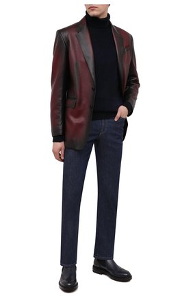 Мужские кожаные челси SANTONI темно-синего цвета по цене 59100 руб., арт. MGMI17406JK2ZMMCU60 | Фото 2 Мужские кожаные челси SANTONI темно-синего цвета, арт. MGMI17406JK2ZMMCU60 | Фото 2