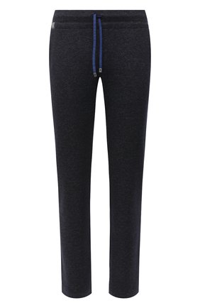 Мужские брюки из шерсти и хлопка CAPOBIANCO темно-синего цвета, арт. 9M733.ME00. | Фото 1 (Материал внешний: Хлопок, Шерсть; Длина (брюки, джинсы): Стандартные; Случай: Повседневный; Стили: Кэжуэл)