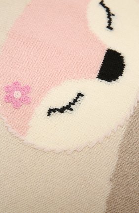 Детского шерстяное одеяло BABY T бежевого цвета, арт. 20AI172C0 | Фото 2 (Материал: Шерсть, Текстиль)