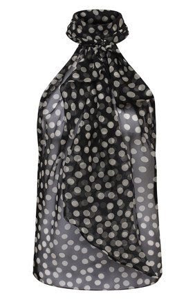 Женский шелковый топ SAINT LAURENT черно-белого цвета по цене 79950 руб., арт. 641196/Y8B48 | Фото 1 Женский шелковый топ SAINT LAURENT черно-белого цвета, арт. 641196/Y8B48 | Фото 1