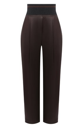 Женские кожаные брюки BRUNELLO CUCINELLI коричневого цвета по цене 267000 руб., арт. M0TANP7486 | Фото 1 Женские кожаные брюки BRUNELLO CUCINELLI коричневого цвета, арт. M0TANP7486 | Фото 1