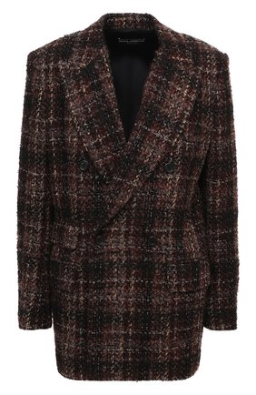 Женский двубортный жакет DOLCE & GABBANA коричневого цвета по цене 217000 руб., арт. F29HPT/FQMHH | Фото 1 Женский двубортный жакет DOLCE & GABBANA коричневого цвета, арт. F29HPT/FQMHH | Фото 1