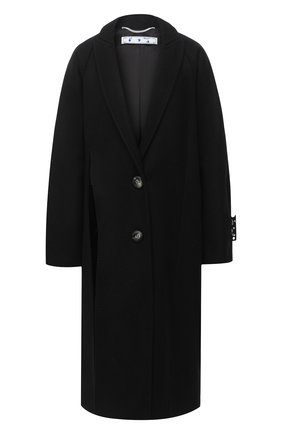 Женское шерстяное пальто OFF-WHITE черного цвета по цене 169500 руб., арт. 0WEA235F20FAB0011000 | Фото 1 Женское шерстяное пальто OFF-WHITE черного цвета, арт. 0WEA235F20FAB0011000 | Фото 1