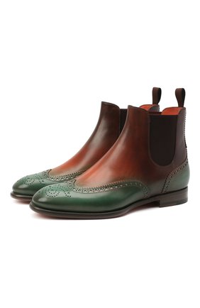 Женские кожаные ботинки SANTONI зеленого цвета по цене 83900 руб., арт. WTGY58820BA1NLHRA70 | Фото 1 Женские кожаные ботинки SANTONI зеленого цвета, арт. WTGY58820BA1NLHRA70 | Фото 1