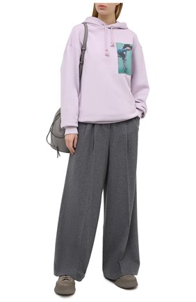 Женская хлопковое худи ACNE STUDIOS сиреневого цвета по цене 35400 руб., арт. AI0066 | Фото 2 Женская хлопковое худи ACNE STUDIOS сиреневого цвета, арт. AI0066 | Фото 2