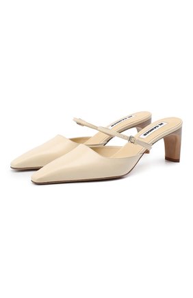 Женские кожаные мюли JIL SANDER кремвого цвета по цене 44550 руб., арт. JS35112A-12011 | Фото 1 Женские кожаные мюли JIL SANDER кремвого цвета, арт. JS35112A-12011 | Фото 1