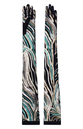Женские перчатки DRIES VAN NOTEN голубого цвета по цене 39950 руб., арт. 202-10103-702 | Фото 2 Женские перчатки DRIES VAN NOTEN голубого цвета, арт. 202-10103-702 | Фото 2