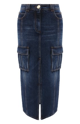 Женская джинсовая юбка BALMAIN синего цвета по цене 105500 руб., арт. UF04490/D073 | Фото 1 Женская джинсовая юбка BALMAIN синего цвета, арт. UF04490/D073 | Фото 1