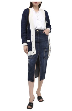 Женская джинсовая юбка BALMAIN синего цвета по цене 105500 руб., арт. UF04490/D073 | Фото 2 Женская джинсовая юбка BALMAIN синего цвета, арт. UF04490/D073 | Фото 2