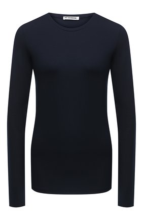 Женская хлопковый лонгслив JIL SANDER темно-синего цвета по цене 21550 руб., арт. JPPR705500-WR257108 | Фото 1 Женская хлопковый лонгслив JIL SANDER темно-синего цвета, арт. JPPR705500-WR257108 | Фото 1
