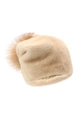 Женская шапка из меха норки нея FURLAND бежевого цвета, арт. 0091900110139300078 | Фото 1 (Материал: Натуральный мех)