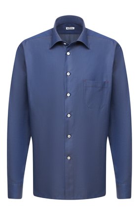 Мужская хлопковая рубашка KITON темно-синего цвета по цене 79850 руб., арт. UMCNERH0740905/45-50 | Фото 1 Мужская хлопковая рубашка KITON темно-синего цвета, арт. UMCNERH0740905/45-50 | Фото 1