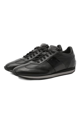 Мужские кожаные кроссовки SANTONI черного цвета по цене 45950 руб., арт. MBLC21384NGNRTNWN50 | Фото 1 Мужские кожаные кроссовки SANTONI черного цвета, арт. MBLC21384NGNRTNWN50 | Фото 1