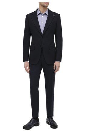 Мужской кожаные дерби SANTONI темно-синего цвета по цене 76050 руб., арт. MC0S11168UL3IPILU48 | Фото 2 Мужской кожаные дерби SANTONI темно-синего цвета, арт. MC0S11168UL3IPILU48 | Фото 2