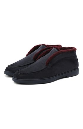 Мужские замшевые ботинки SANTONI темно-синего цвета по цене 55950 руб., арт. MGYA16837ABIAPFCU68 | Фото 1 Мужские замшевые ботинки SANTONI темно-синего цвета, арт. MGYA16837ABIAPFCU68 | Фото 1