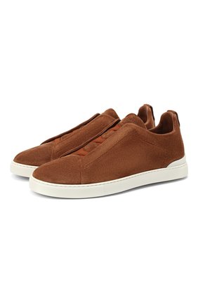 Мужские замшевые кеды triple stitch ZEGNA COUTURE коричневого цвета по цене 51950 руб., арт. A4667X-LHS0Y | Фото 1 Мужские замшевые кеды triple stitch ZEGNA COUTURE коричневого цвета, арт. A4667X-LHS0Y | Фото 1