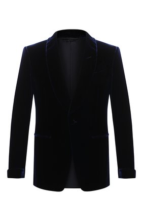 Мужской пиджак TOM FORD темно-синего цвета по цене 279000 руб., арт. QVER40/11SV40 | Фото 1 Мужской пиджак TOM FORD темно-синего цвета, арт. QVER40/11SV40 | Фото 1 (Материал подклада: Шелк, Купро; Рукава: Длинные; Длина (для топов): Стандартные; Стили: Классический; 1-2-бортные: Однобортные; Пиджаки М: Приталенный; Материал внешний: Вискоза, Купро, Растительное волокно; Случай: Вечерний)