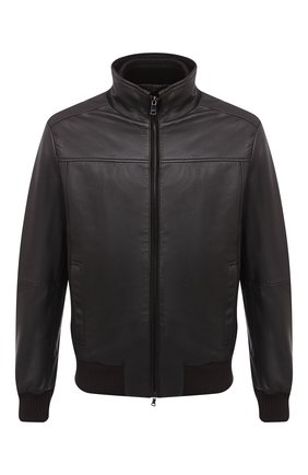 Мужской кожаный бомбер PAUL&SHARK коричневого цвета по цене 131500 руб., арт. I20P2658/H1F | Фото 1 Мужской кожаный бомбер PAUL&SHARK коричневого цвета, арт. I20P2658/H1F | Фото 1