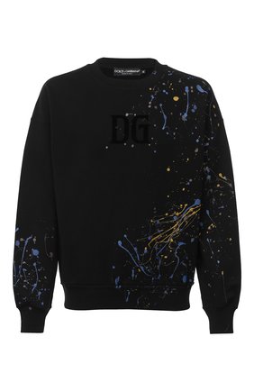Мужской хлопковый свитшот DOLCE & GABBANA черного цвета по цене 65150 руб., арт. G9QL1T/G7XPQ | Фото 1 Мужской хлопковый свитшот DOLCE & GABBANA черного цвета, арт. G9QL1T/G7XPQ | Фото 1