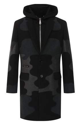 Мужской пальто из шерсти и кашемира PHILIPP PLEIN серого цвета по цене 287100 руб., арт. A20C MRA0336 PTE003N | Фото 1 Мужской пальто из шерсти и кашемира PHILIPP PLEIN серого цвета, арт. A20C MRA0336 PTE003N | Фото 1