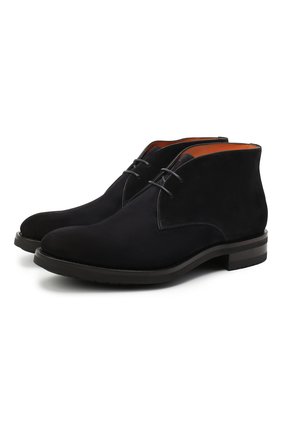Мужские замшевые ботинки SANTONI темно-синего цвета по цене 79950 руб., арт. MC0S11764UL3IRVLU41 | Фото 1 Мужские замшевые ботинки SANTONI темно-синего цвета, арт. MC0S11764UL3IRVLU41 | Фото 1
