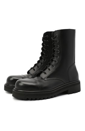 Мужские кожаные ботинки VETEMENTS черного цвета по цене 134000 руб., арт. MAH21B0231 2450 | Фото 1 Мужские кожаные ботинки VETEMENTS черного цвета, арт. MAH21B0231 2450 | Фото 1