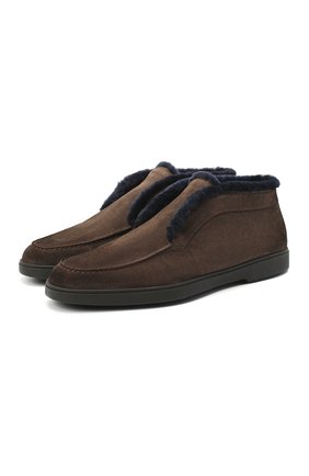 Мужские замшевые ботинки SANTONI темно-коричневого цвета по цене 58400 руб., арт. MGYA16837SM0APFCT55 | Фото 1 Мужские замшевые ботинки SANTONI темно-коричневого цвета, арт. MGYA16837SM0APFCT55 | Фото 1