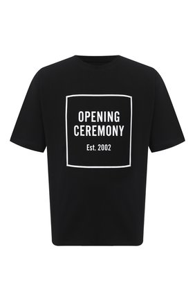Мужская хлопковая футболка OPENING CEREMONY черного цвета по цене 13700 руб., арт. YMAA001F20JER007 | Фото 1 Мужская хлопковая футболка OPENING CEREMONY черного цвета, арт. YMAA001F20JER007 | Фото 1