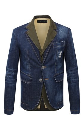 Мужской джинсовый пиджак DSQUARED2 темно-синего цвета по цене 120500 руб., арт. S71BN0835/S30342 | Фото 1 Мужской джинсовый пиджак DSQUARED2 темно-синего цвета, арт. S71BN0835/S30342 | Фото 1