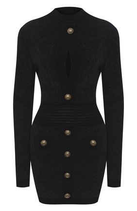 Женское платье BALMAIN черного цвета по цене 152500 руб., арт. UF06332/K113 | Фото 1 Женское платье BALMAIN черного цвета, арт. UF06332/K113 | Фото 1