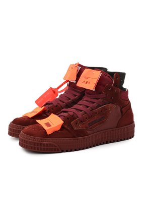 Женские комбинированные кеды suede 3.0 OFF-WHITE бордового цвета по цене 41400 руб., арт. 0WIA112E20LEA0012800 | Фото 1 Женские комбинированные кеды suede 3.0 OFF-WHITE бордового цвета, арт. 0WIA112E20LEA0012800 | Фото 1