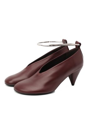 Женские кожаные туфли JIL SANDER бордового цвета по цене 53350 руб., арт. JS35027A-12022 | Фото 1 Женские кожаные туфли JIL SANDER бордового цвета, арт. JS35027A-12022 | Фото 1 (Подошва: Плоская; Материал внутренний: Натуральная кожа; Каблук высота: Средний; Каблук тип: Фигурный)