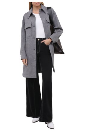 Женское шерстяное пальто STELLA MCCARTNEY серого цвета по цене 124500 руб., арт. 601217/SPB11 | Фото 2 Женское шерстяное пальто STELLA MCCARTNEY серого цвета, арт. 601217/SPB11 | Фото 2