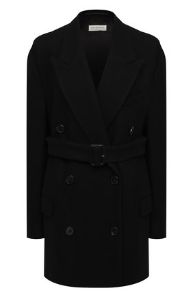 Женское шерстяное пальто DRIES VAN NOTEN черного цвета, арт. 202-10227-1315 | Фото 1 (Материал внешний: Шерсть; Рукава: Длинные; Материал подклада: Купро; Стили: Классический; Длина (верхняя одежда): До середины бедра; 1-2-бортные: Двубортные)