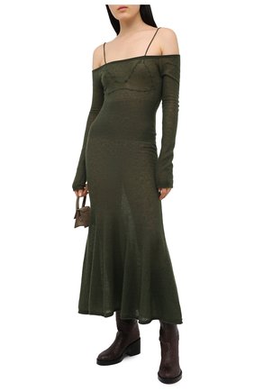 Женское платье JACQUEMUS хаки цвета по цене 54700 руб., арт. 203KN07/213570 | Фото 2 Женское платье JACQUEMUS хаки цвета, арт. 203KN07/213570 | Фото 2