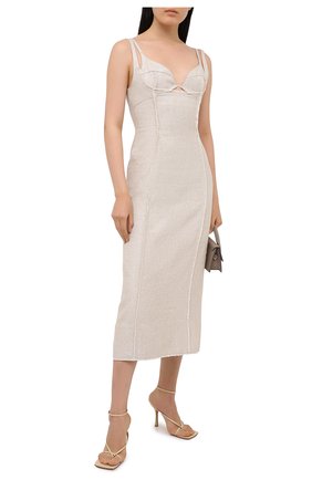 Женское платье из вискозы и льна JACQUEMUS бежевого цвета по цене 77900 руб., арт. 203DR06/124140 | Фото 2 Женское платье из вискозы и льна JACQUEMUS бежевого цвета, арт. 203DR06/124140 | Фото 2