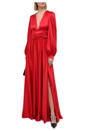 Женское шелковое платье DOLCE & GABBANA красного цвета по цене 398500 руб., арт. F6K2PT/FU1NG | Фото 2 Женское шелковое платье DOLCE & GABBANA красного цвета, арт. F6K2PT/FU1NG | Фото 2