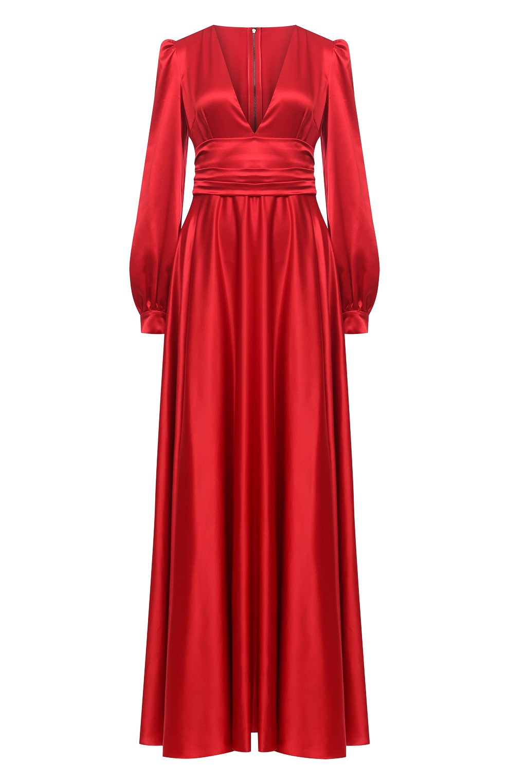 Женское шелковое платье DOLCE & GABBANA красного цвета, арт. F6K2PT/FU1NG | Фото 1 (Материал внешний: Шелк; Рукава: Длинные; Стили: Гламурный; Случай: Вечерний; Длина Ж (юбки, платья, шорты): Макси; Материал подклада: Шелк; Женское Кросс-КТ: Платье-одежда)