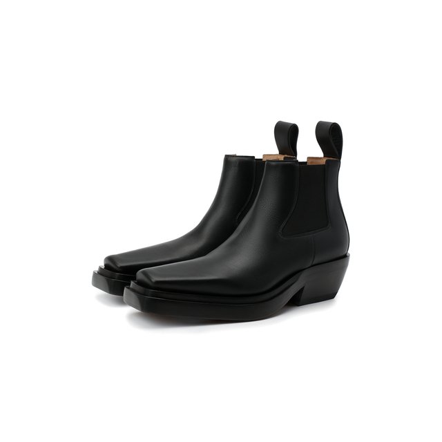 Кожаные ботинки BV Lean Bottega Veneta черного цвета